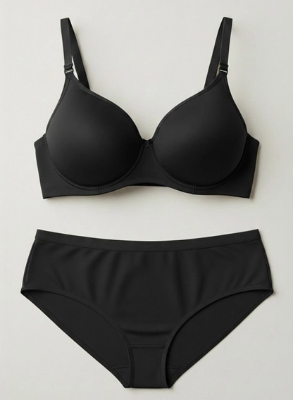 Classic Black Lingerie Set | Lightly Padded Bra & Matching Panty