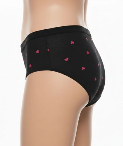 Black Heart Print Padded Bra & Panty Set