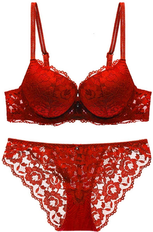 Scarlet Lace Lingerie Set – Floral Lace Bra & Panty Set